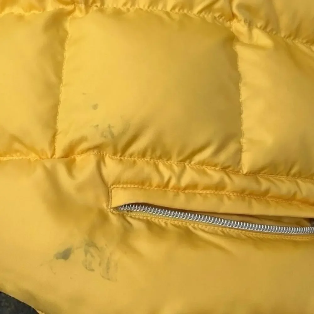 Vintage Y2K Tommy Hilfiger Jeans Yellow Puffer Coat Women's Size Medium Preppy